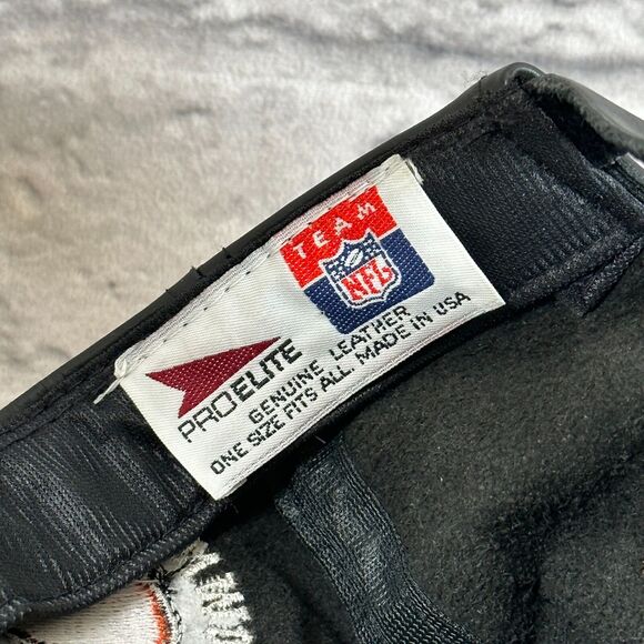 VTG NFL Cleveland Browns Embroidered Leather Cap Hat One-Size Adjustable Back - Picture 9 of 9